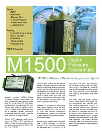 Thumbnail of document Data Sheet - M1500 Analog or Digital Pressure Transmitter - Single Pressure Sensors
